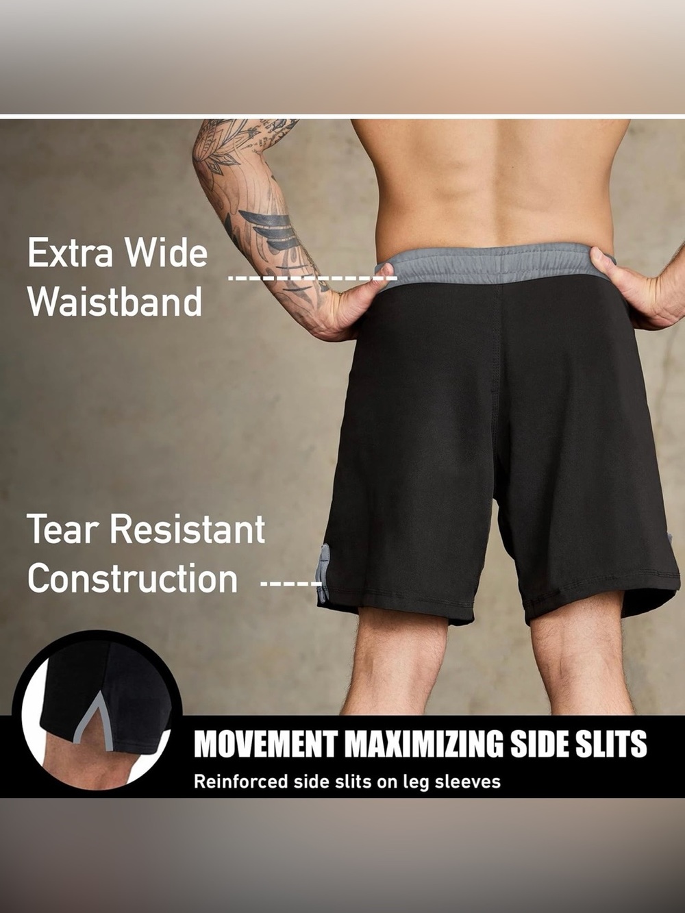 🥋👊🏼🥊 Elite Sports BJJ / MMA Fight Shorts – Men’s Training Shorts (Medium) - Picture 4 of 7